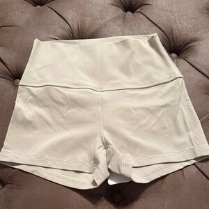 CRZ YOGA Women's High-Waisted Tan Yoga Shorts